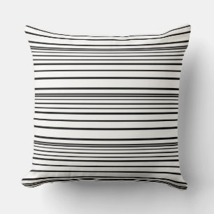 Coussin Jolies rayures noires et blanches