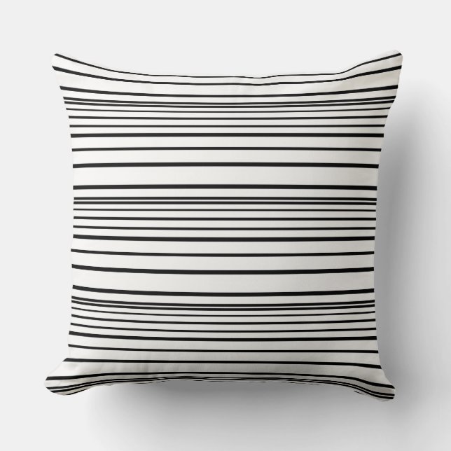Coussin Jolies rayures noires et blanches (Recto)