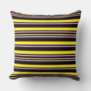 Coussin Jolies rayures noires jaunes