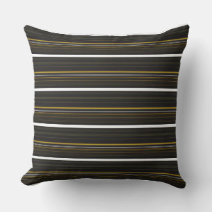 Coussin Jolies rayures noires jaunes