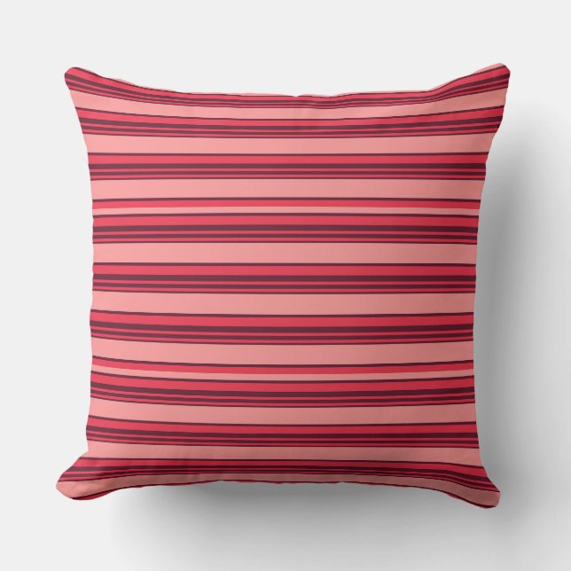 Coussin Jolies rayures rose chaud (Recto)