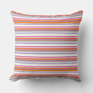 Coussin Jolies rayures rose orange
