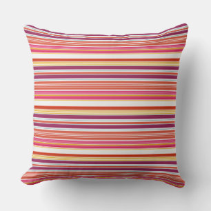 Coussin Jolies rayures roses marron