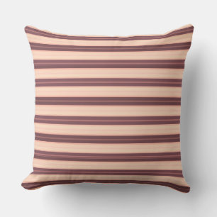 Coussin Jolies rayures roses marron