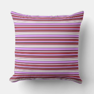 Coussin Jolies rayures rouge violet