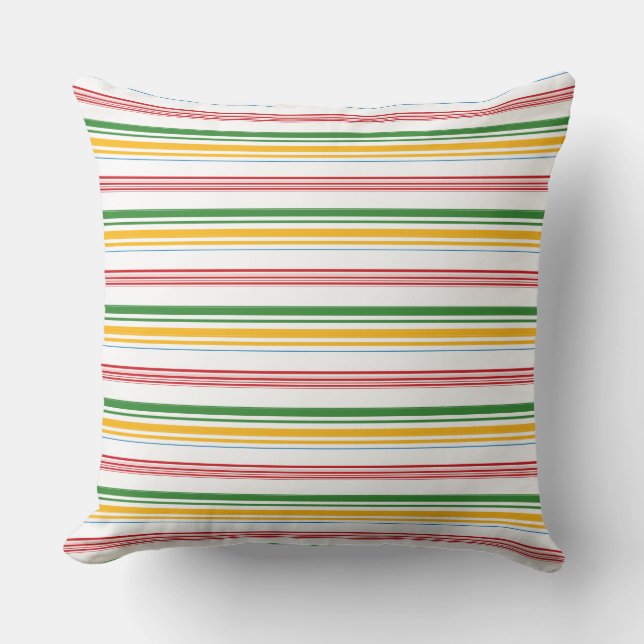 Coussin Jolies rayures vert jaune (Recto)