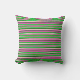 Coussin Jolies rayures vert violet