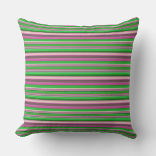 Coussin Jolies rayures vert violet