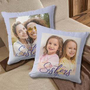 Coussin Jolies Sœurs Alors Et Maintenant 2 Photo Lavande