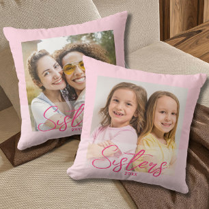 Coussin Jolies Sœurs Alors Et Maintenant 2 Photo Rose Clai