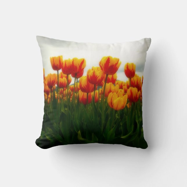 Coussin Jolies tulipes dans le domaine de fleur (Recto)