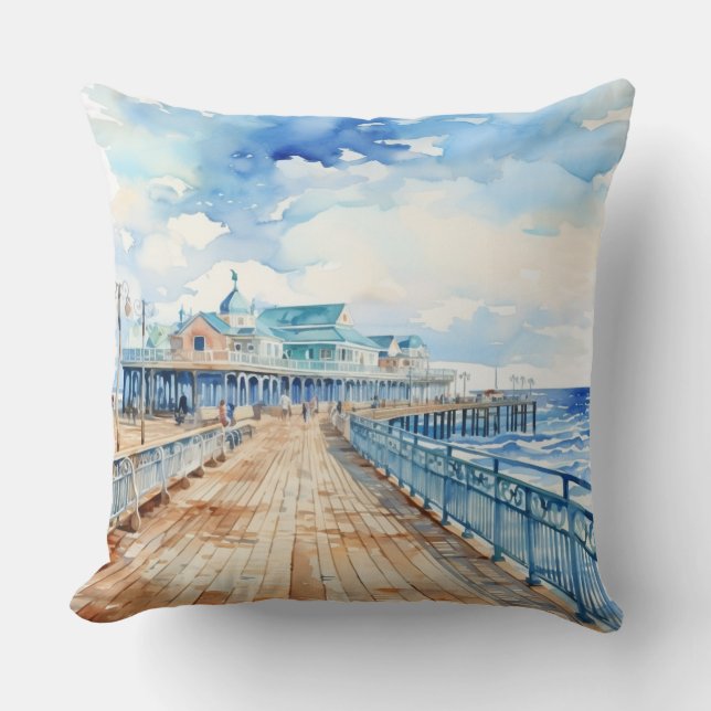 COUSSIN JOLIMENT PASTEL WATERCOLOR BOARDWALK AND BEACH (Recto)