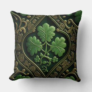 COUSSIN JOLIMENT VERT & GOLD IRISH CELTIC KNOTS