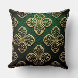 COUSSIN JOLIMENT VERT & GOLD IRISH CELTIC KNOTS
