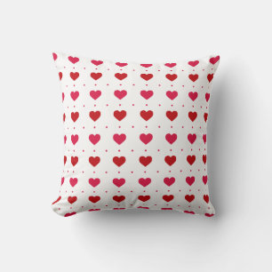 Coussin Jolis cœurs rouges et blancs d'amour de mariage