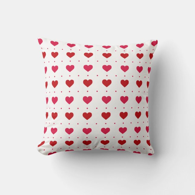 Coussin Jolis cœurs rouges et blancs d'amour de mariage (Recto)