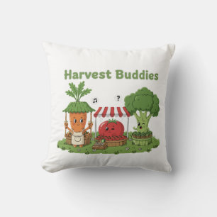 Coussin Jolis compagnons de récolte Amis légumes Agriculte