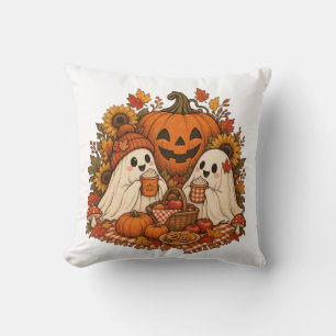 Coussin Jolis fantômes d'Halloween Citrouille Pique-nique