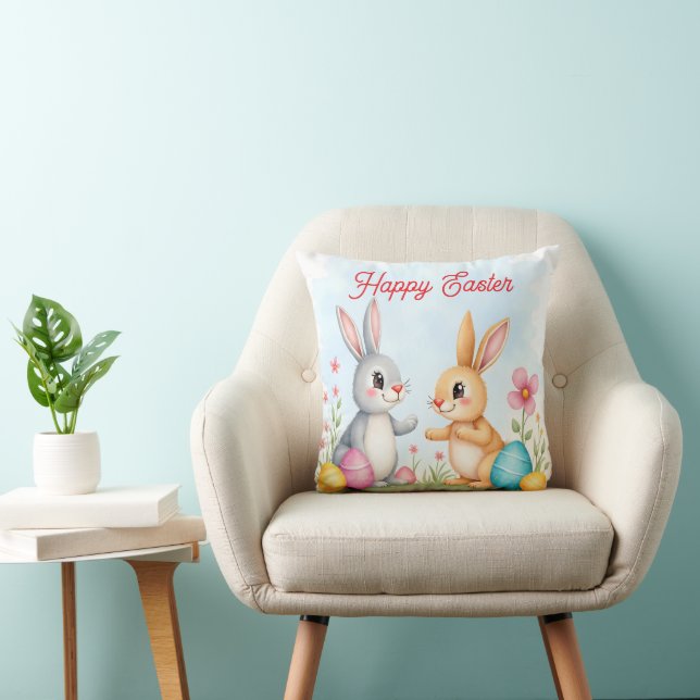 Coussin Jolis Lapins de Pâques Magnifiques Collection Mode (Chaise)