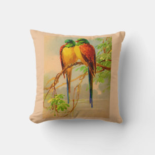 Coussin jolis oiseaux imprimé