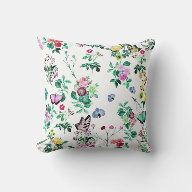 Coussin Jolis papillons et fleurs (Recto)