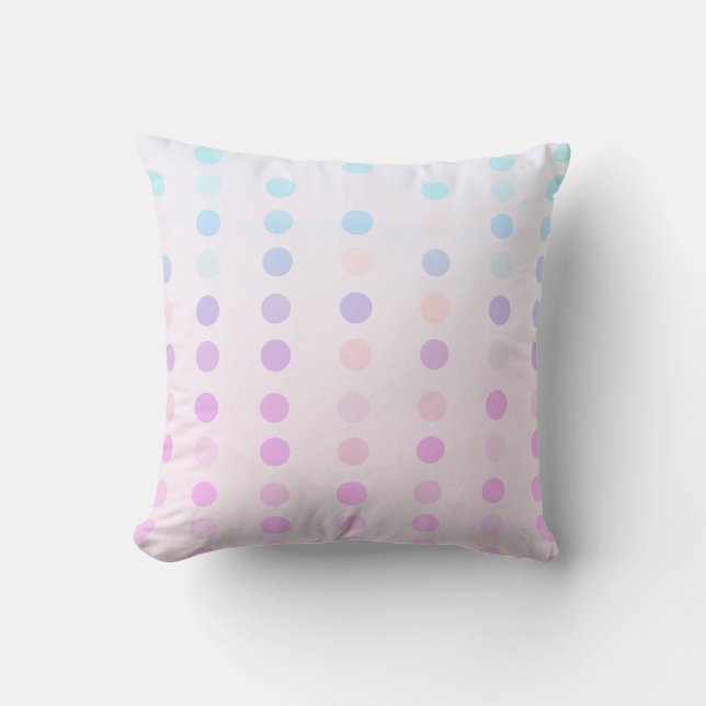 Coussin jolis points pastel à motifs rose violet bleu (Recto)