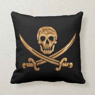 Coussin Jolly roger d'or