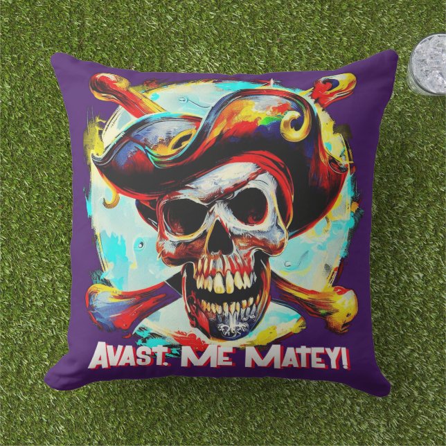 Coussin Jolly roger moderne (Herbe)