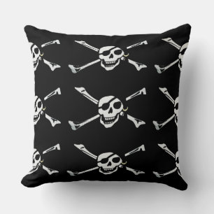 Coussin Jolly roger Pirate Motif de crâne à lancer oreille