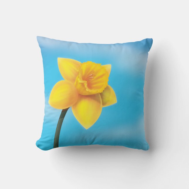 Coussin Jonquille jaune vif (Recto)