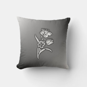 Coussin Jonquille noir et blanc