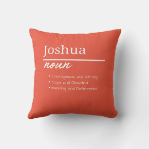 Coussin Joshua, Garçon Nom Personnalisé Définition