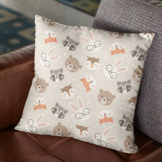 Coussin Jote Motif d'animaux de bois