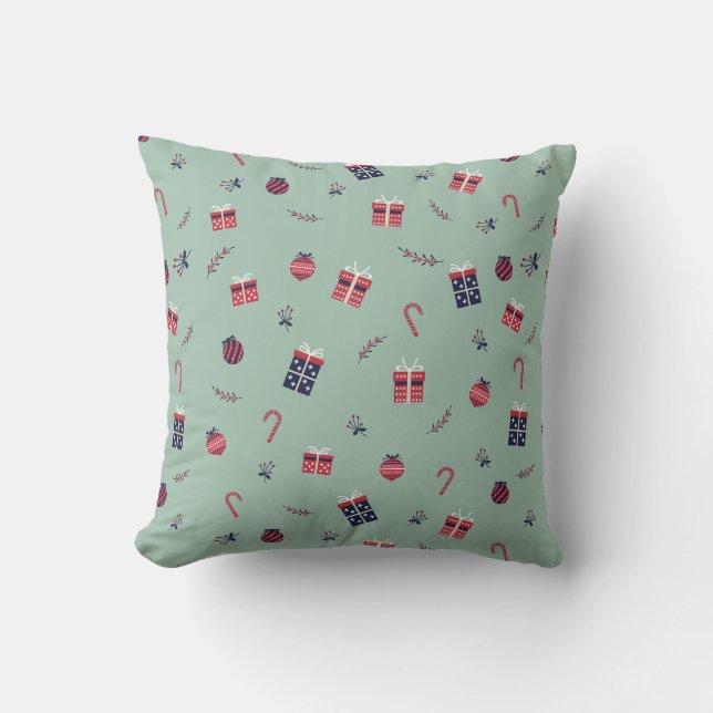 Coussin Jote Noël présente des ornements Motif (Recto)