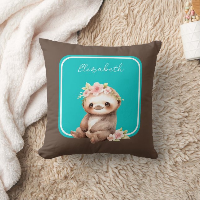 Coussin Jote paresse ajouter nom pois turquoise (Couverture)