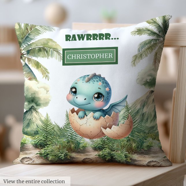 Coussin Jouer à l'éclosion Bientôt bébé Dinosaur Baby Cous (Playful Hatching Soon Baby Dinosaur Baby Pillow Gift)
