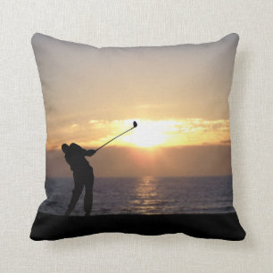 Coussin Jouer Au Golf Au Coucher Du Soleil