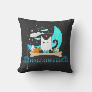 Coussin Jouer Chat Fantôme Haunts Halloween Nuit