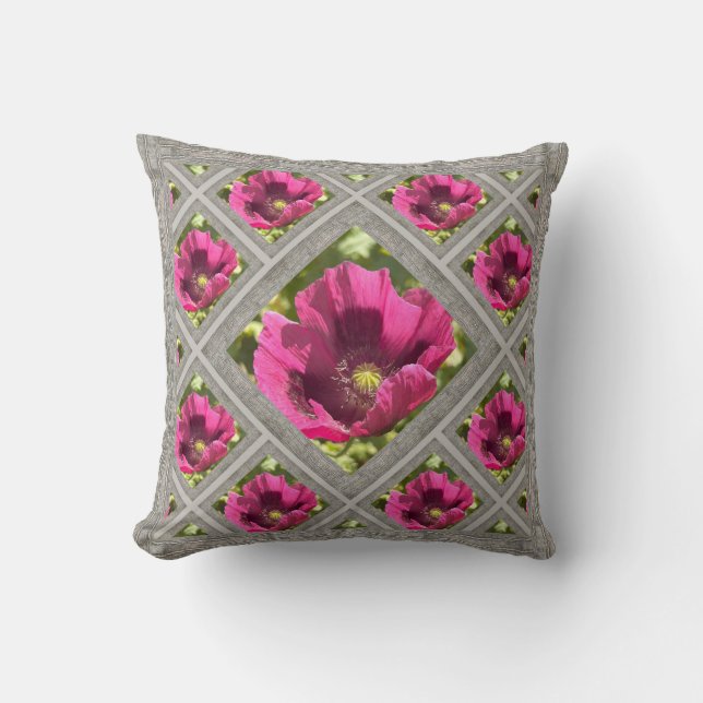 Coussin Jouer l'oreiller avec la Magenta Poppy (Recto)