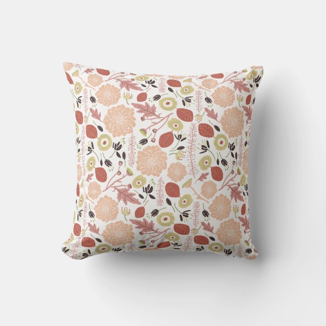 Coussin Jouer Mix Floral Peach Green Whimsical (Recto)