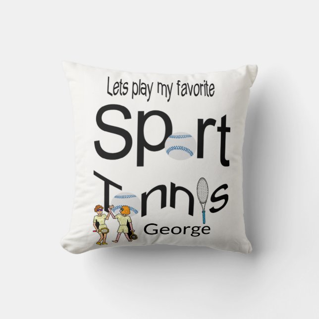 Coussin Jouer Pillow Tennis Sports (Recto)