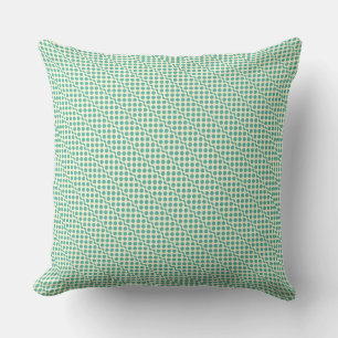 Coussin Jouer points menthe vert sur crème