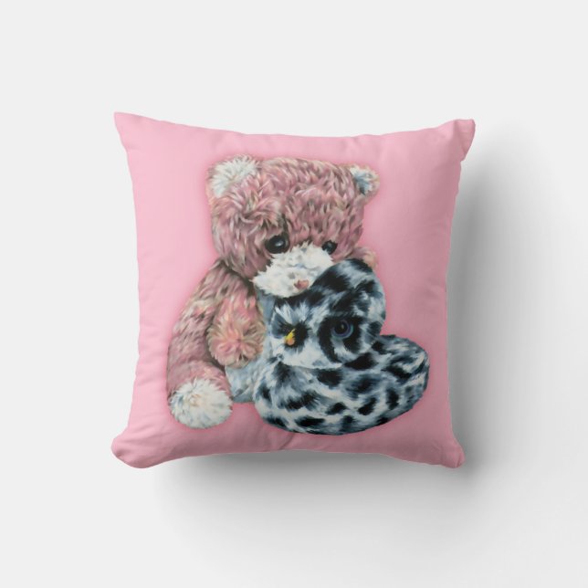 Coussin Jouet mignon en peluche et canard rose filles cous (Recto)