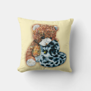 Coussin Jouet mignon peluche et canard enfants jaune couss