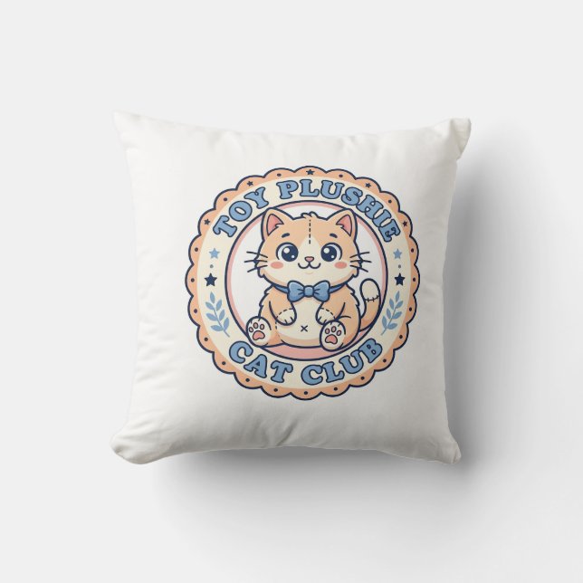 Coussin Jouet Peluche Chat Mignon Chat T-Shirt Design - Jo (Recto)