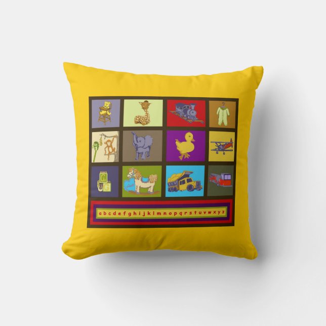 Coussin Jouets de pépinière Jouets ABC Blocs Alphabet Amer (Recto)