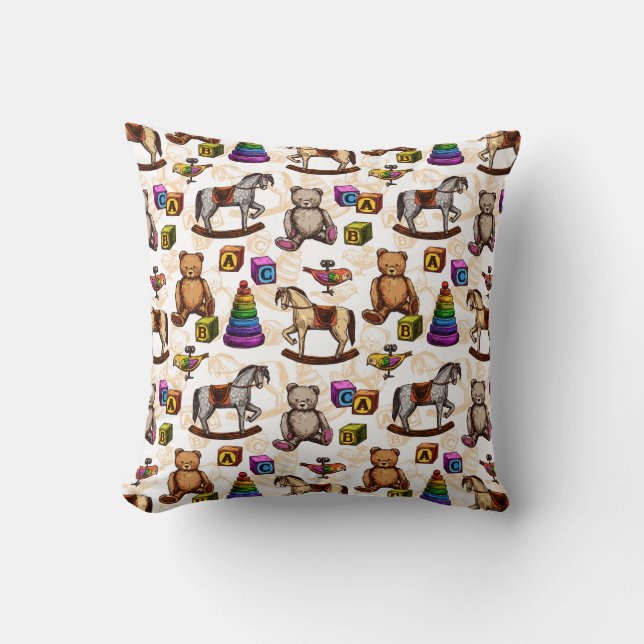 Coussin Jouets pour enfants vintage (Recto)