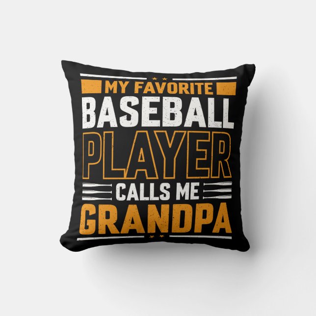 Coussin Joueur de baseball favori m'appelle grand-père (Recto)