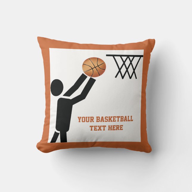 Coussin Joueur de basket-ball avec balle personnalisée (Recto)