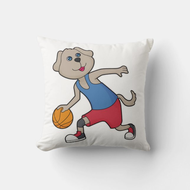 Coussin Joueur de basket-ball de chien (Recto)